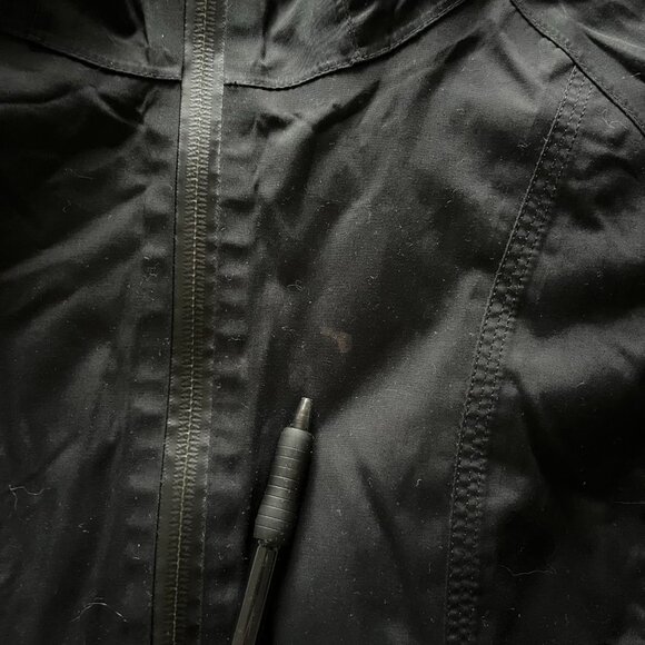 Lululemon Rain Jacket Coat Women Black Hooded Zip Up Long Length Windproof READ - Picture 13 of 14